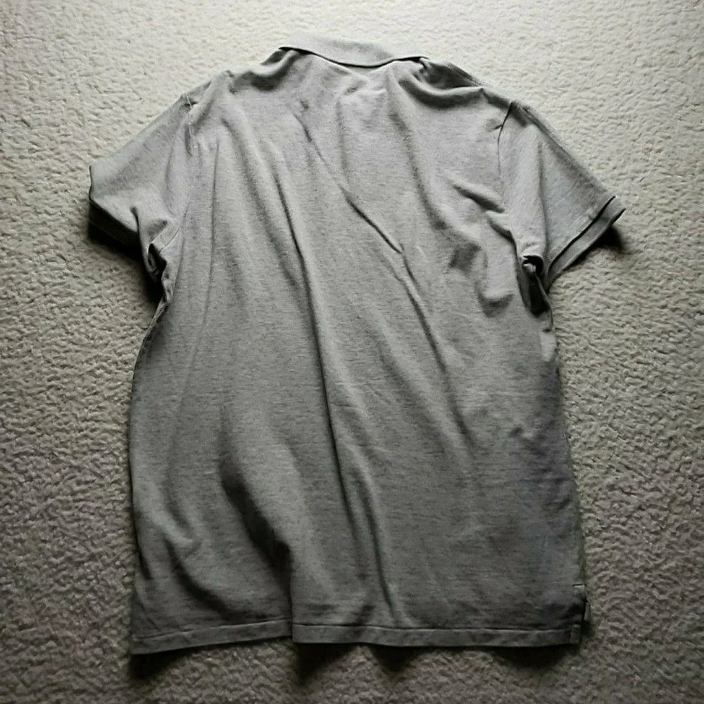 Polo Ralph Lauren Polo Shirt Mens XL Gray Cotton Knit Custom Slim Fit Logo Top